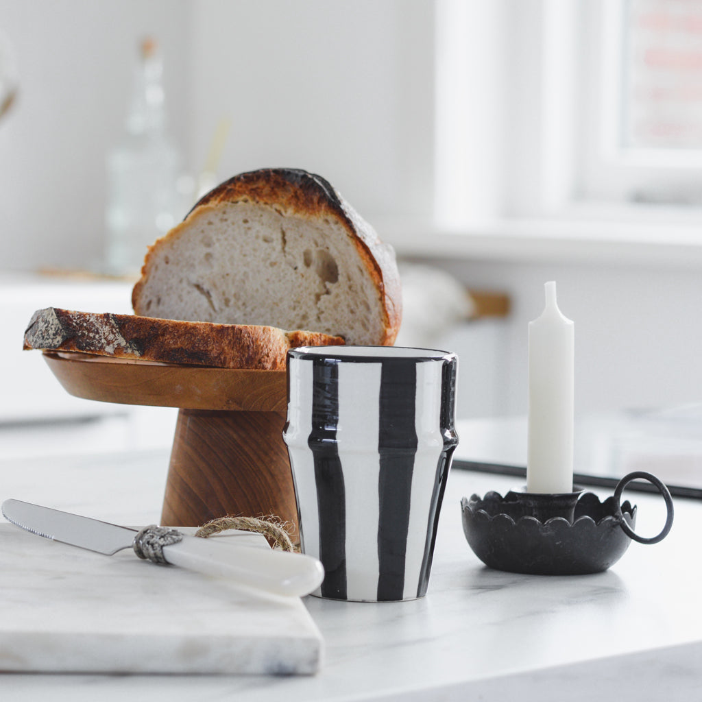 Antique Black Metal Candle Holder – “Noel” with Handle