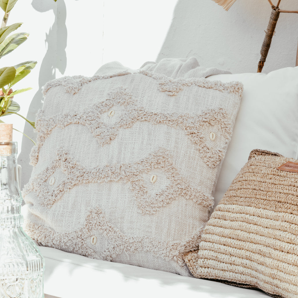 Boho sierkussen Fluf - Naturel