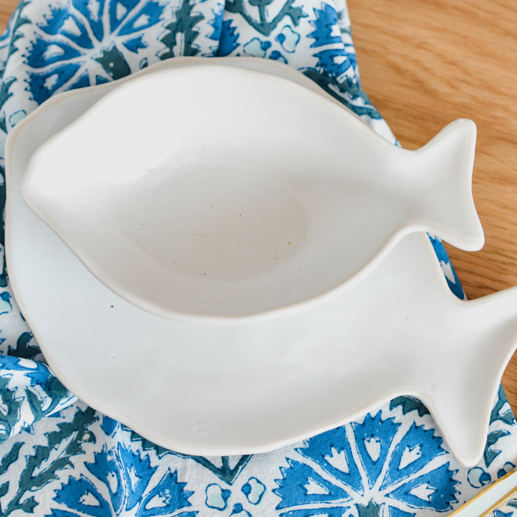 Ceramic Fish Dish – Coastal Serving Bowl (16.5 × 10.2 × 4.5 cm)
