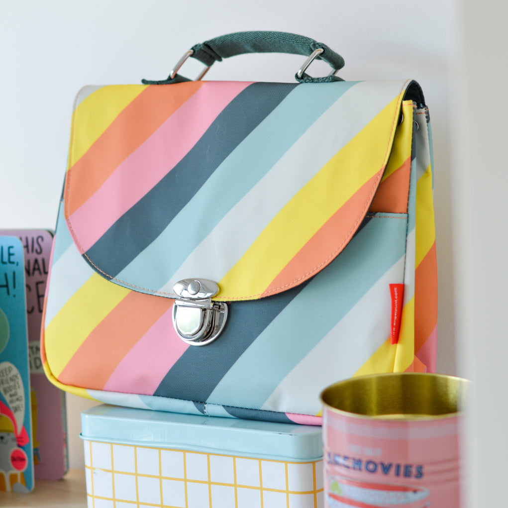 Schooltas small 'Stripe Rainbow'
