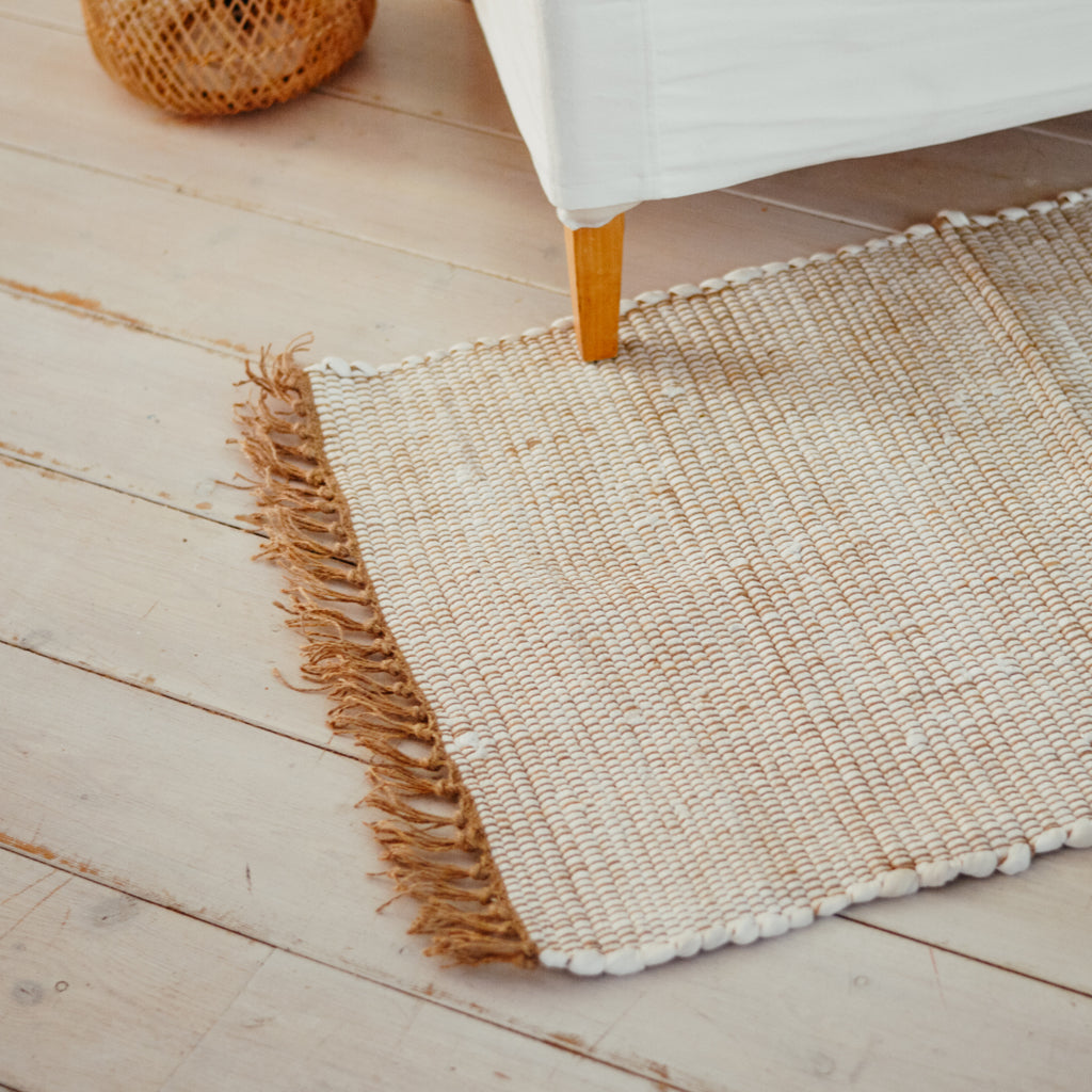 Mallorca Natural Rug – Cotton & Jute Woven Mat (60×90 cm)