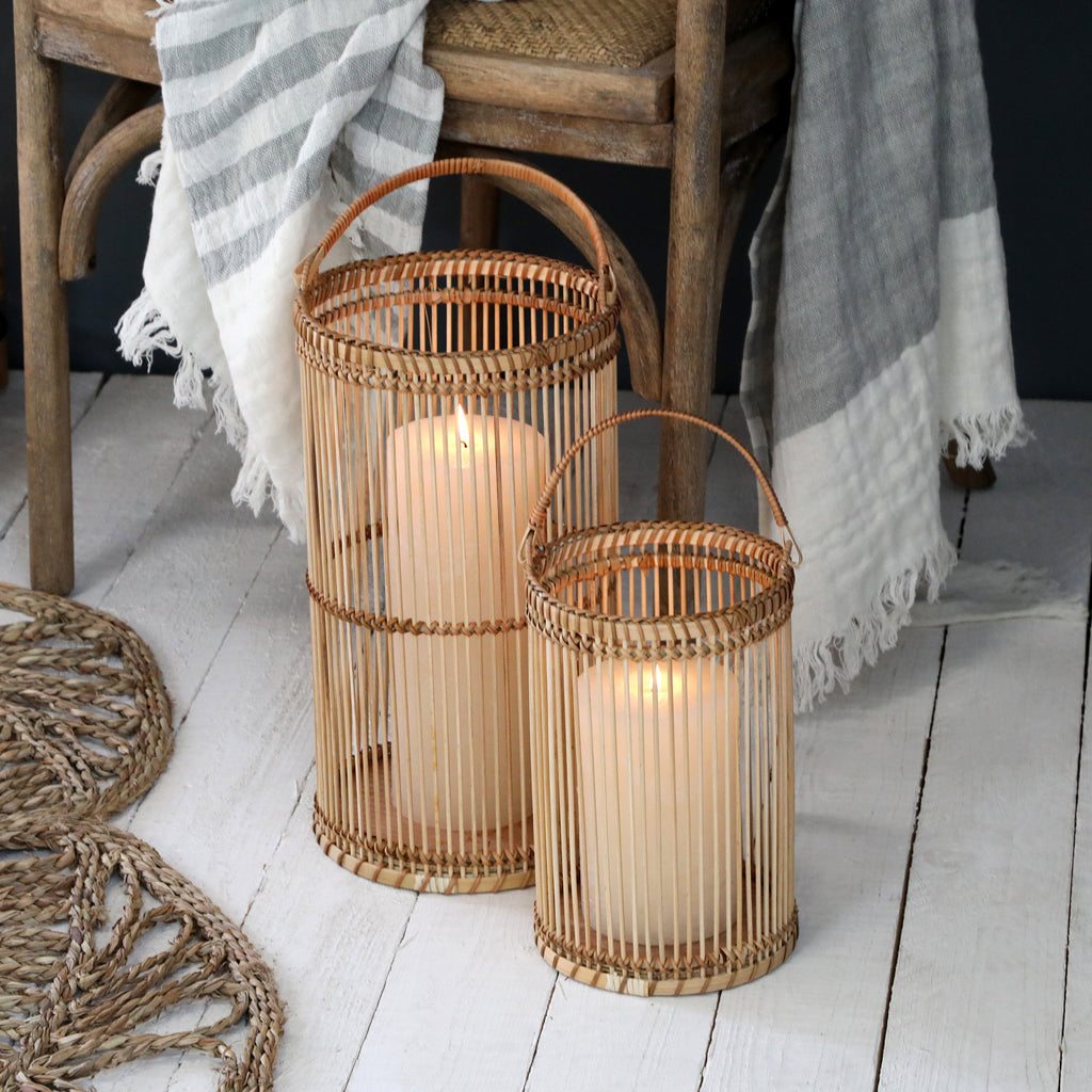Venice Lantern – Natural Bamboo Candle Holder (25 cm)