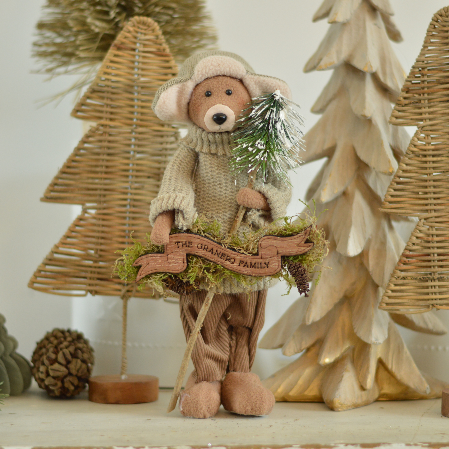 Nilo the Winter Bear – with Personalized Flag