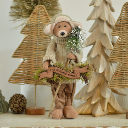 Nilo the Winter Bear – with Personalized Flag