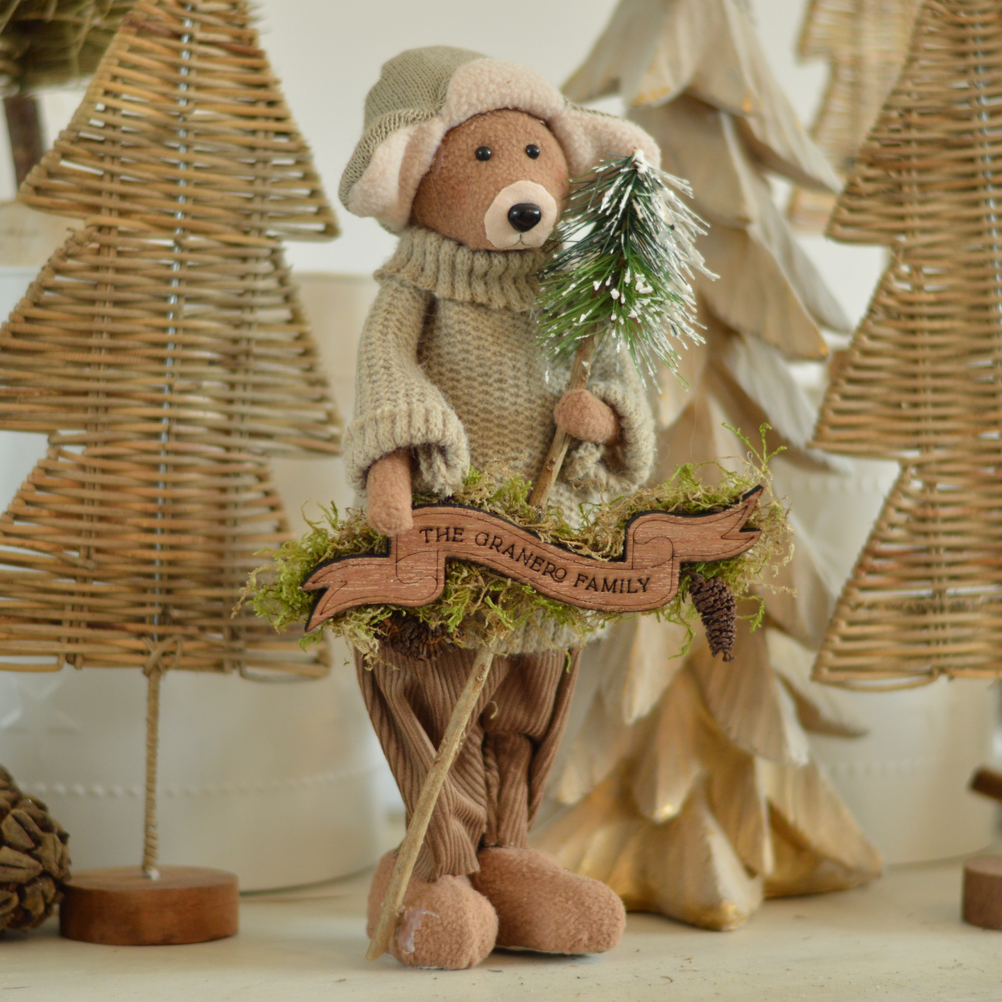 Nilo the Winter Bear – with Personalized Flag