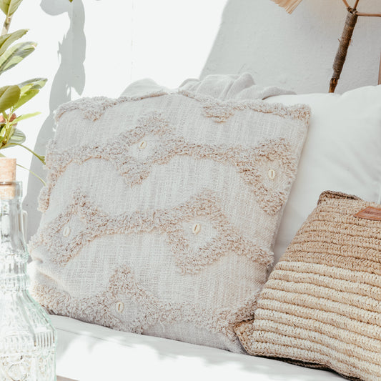 Boho sierkussen Fluf - Naturel
