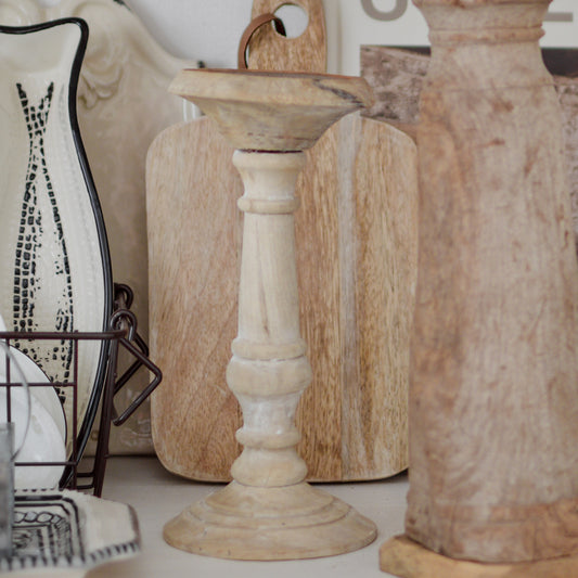 Rustic Wooden Candle Holder – Small