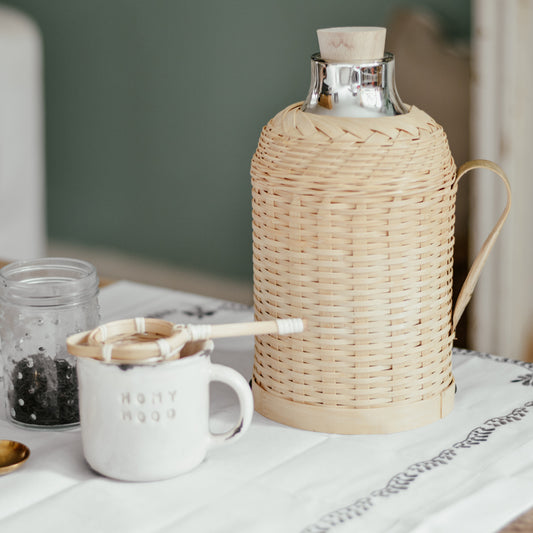 Bali Thermo Jug – 1.3 L Glass & Bamboo Carafe