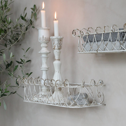 Paris Candle Holder – Antique Cream Resin (32 cm)